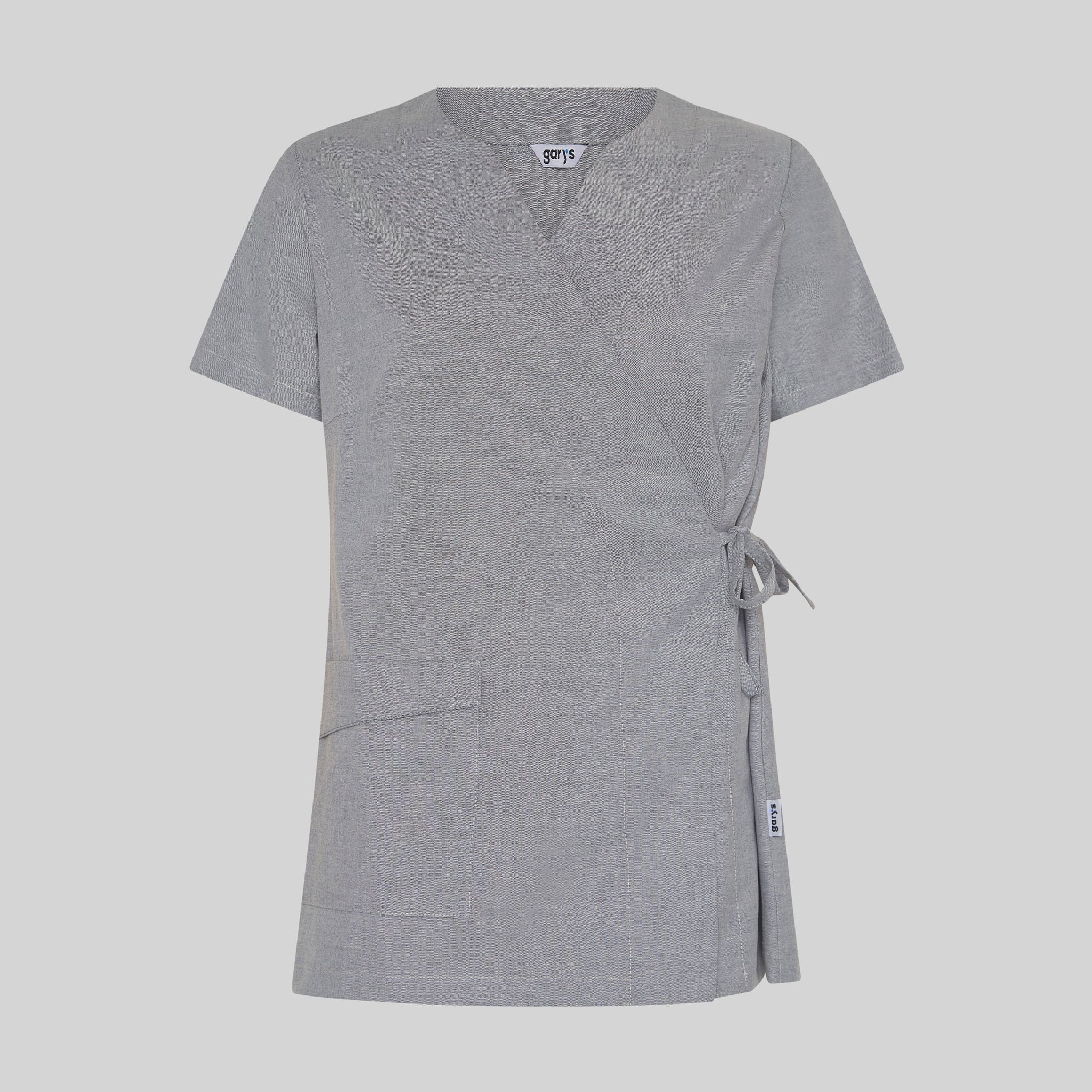GARY'S Camila blouse médicale femme gris perle col V oxford