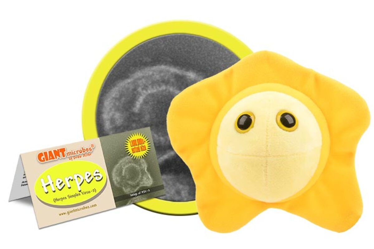 Enfermania GiantMicrobes peluche herpes simplex 13-18 cm