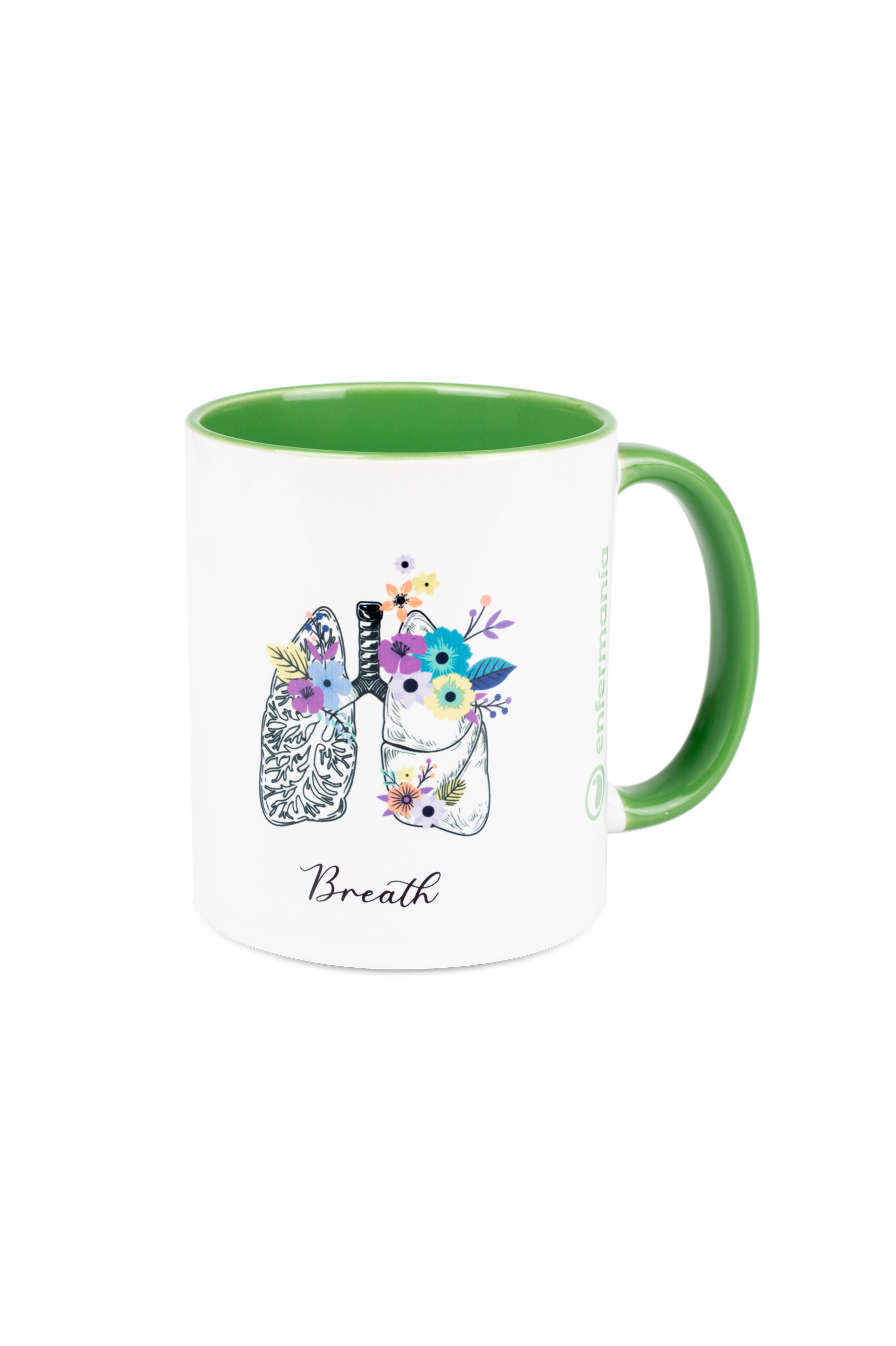 Enfermania Regalos Taza Pulmones mug céramique vert 350 ml
