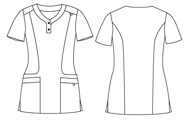 Gary's Joana blouse médicale Tejano Persia manches courtes
