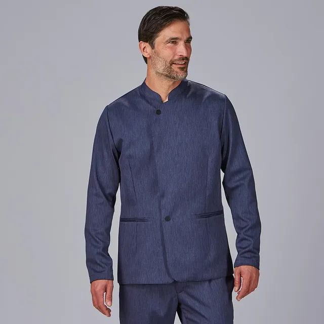 GARY'S Alcala veste homme col mao bleu marine