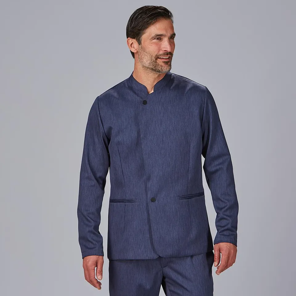 GARY'S Alcala veste homme col mao bleu marine