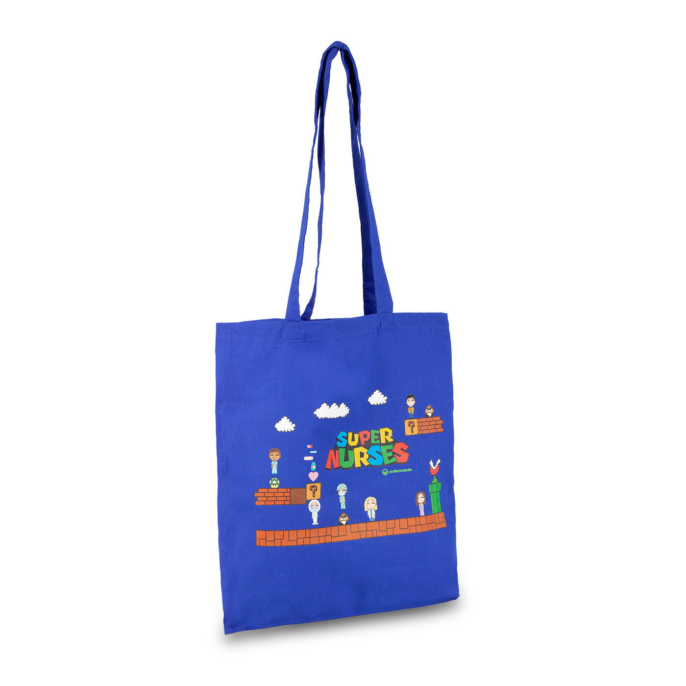 Enfermania Bolsas tote bag coton bleu royal 37x40 infirmière