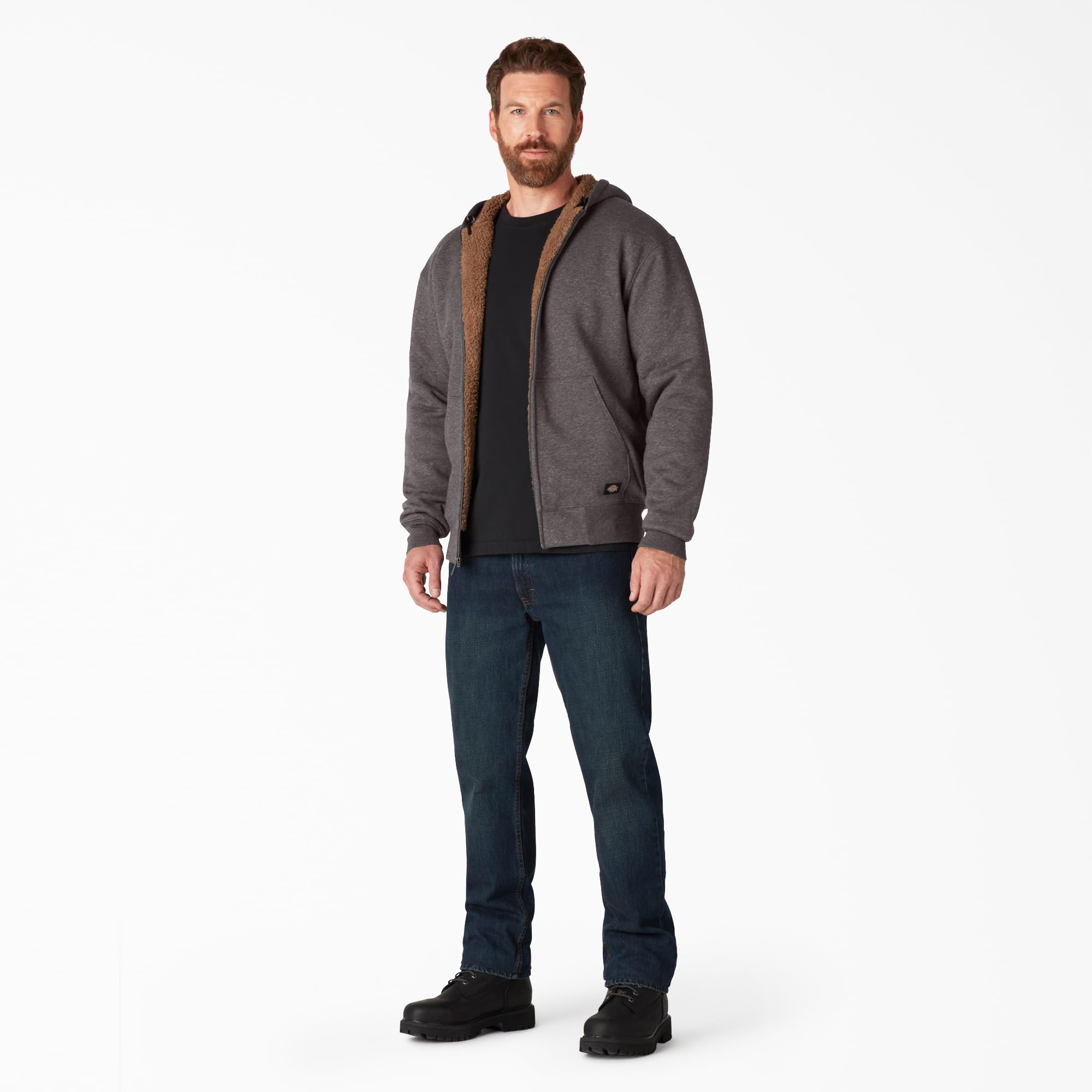 Dickies Sherpa Sweat à Capuche Zippé Gris Chiné L