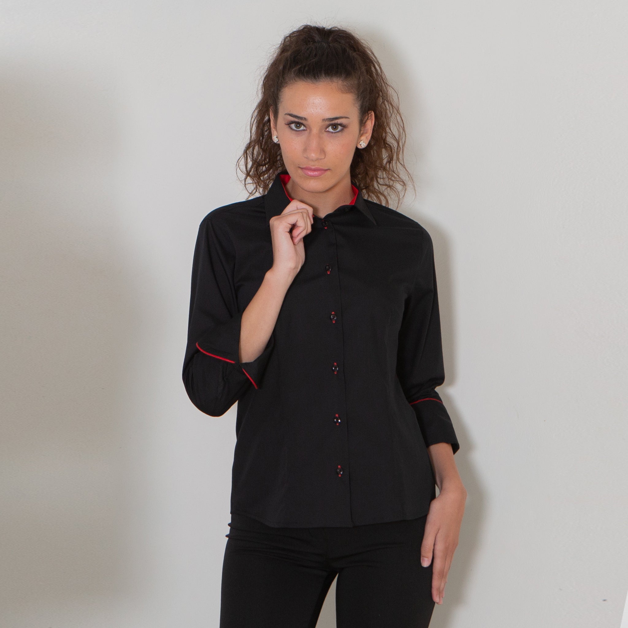 GARY'S Paola Chemise Femme popeline noir gris