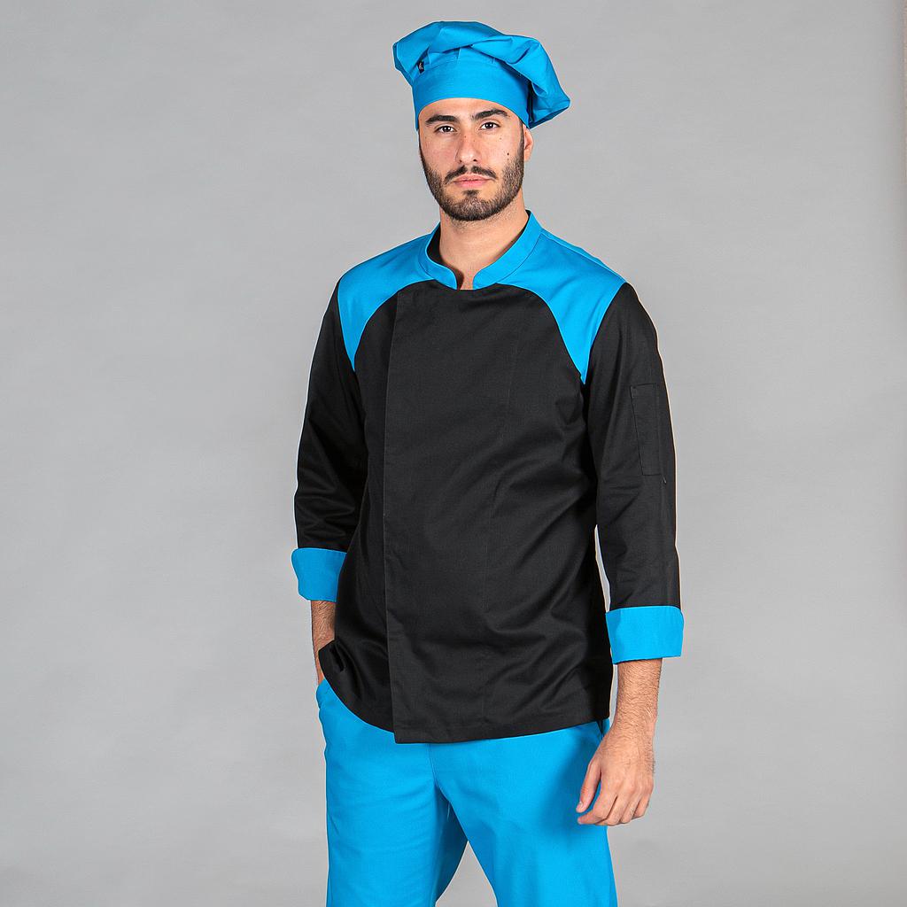Gary's Velasco Veste cuisine unisexe turquoise croisée Aerosilver