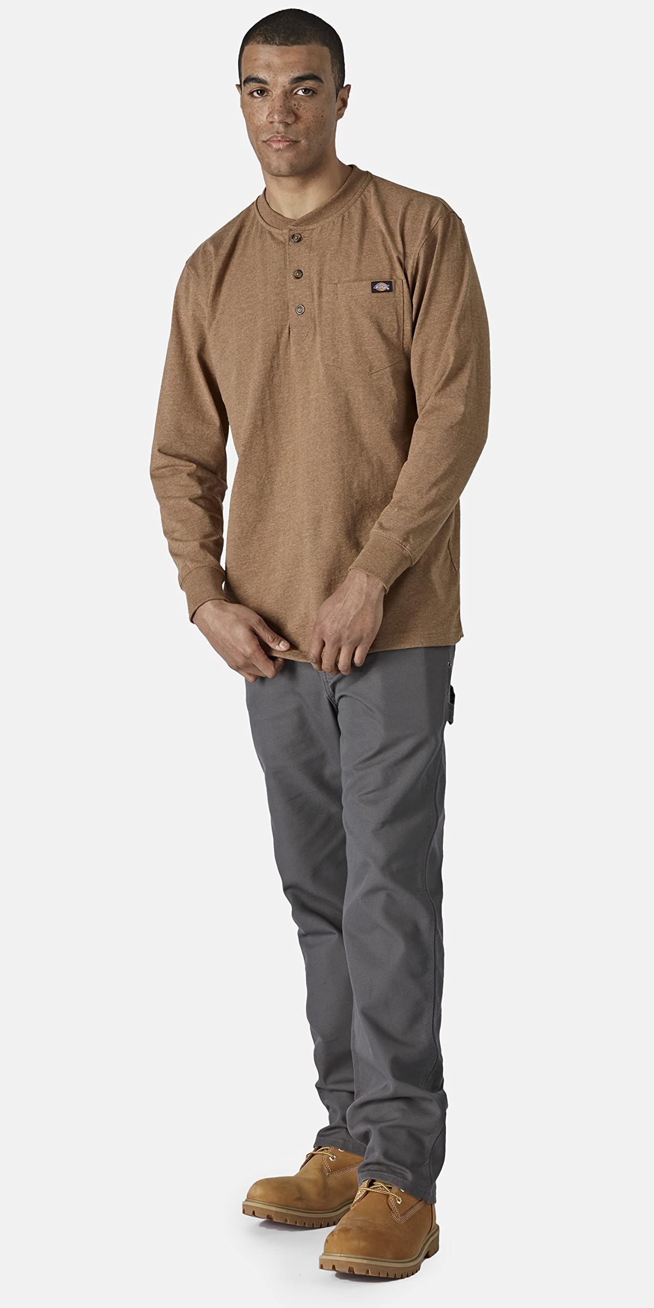 Dickies Chemises Henley Manches Longues Brown Duck Épais