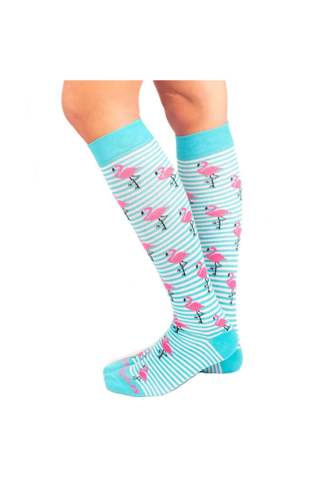 Enfermania Ropa Flamencos chaussettes compression bleu marine