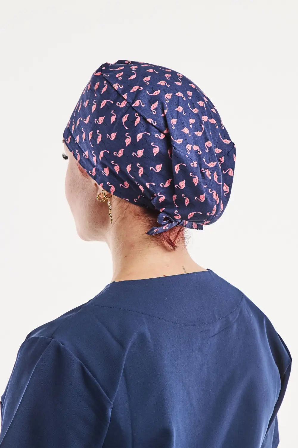 Aelin Paris calot chirurgien bleu marine flamant couvrant