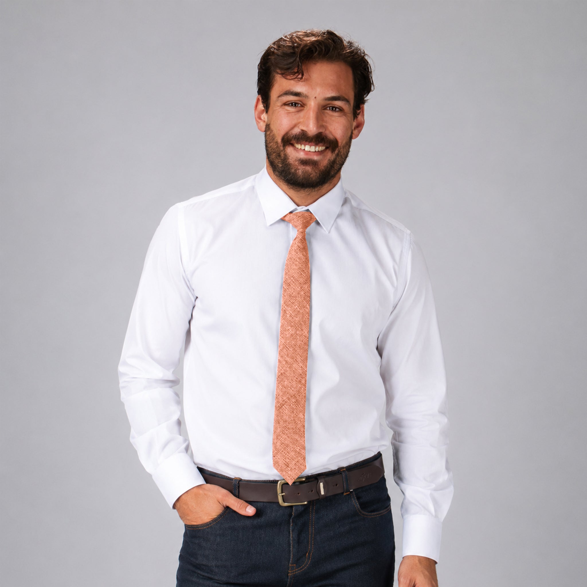 Gary's Add-Ons Tie With Knot Slim Hessian cravate beige toile