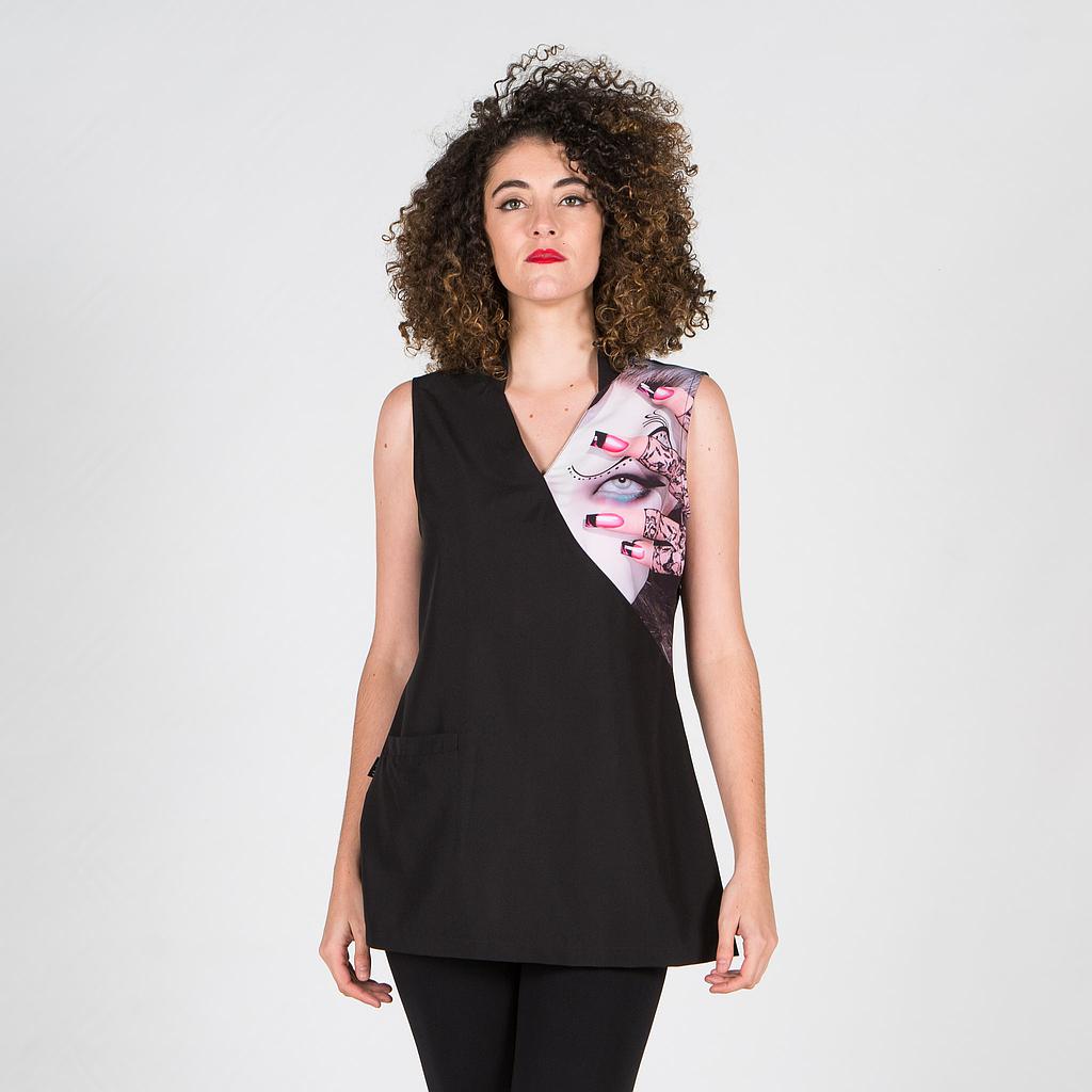 GARY'S Lilac blouse travail noire S col V polyester