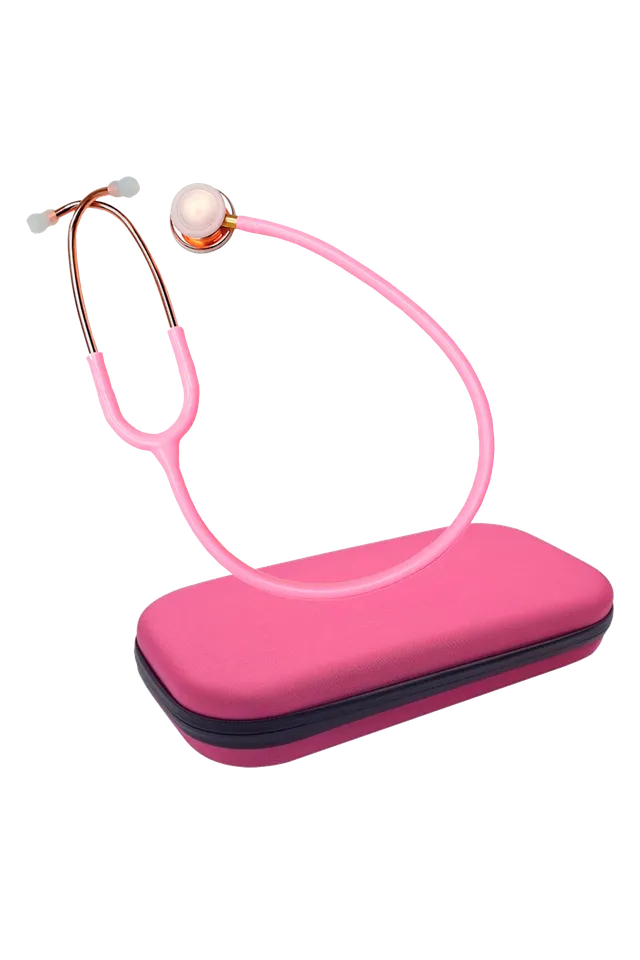 Enfermania Duovitec stéthoscope rose inox housse incluse