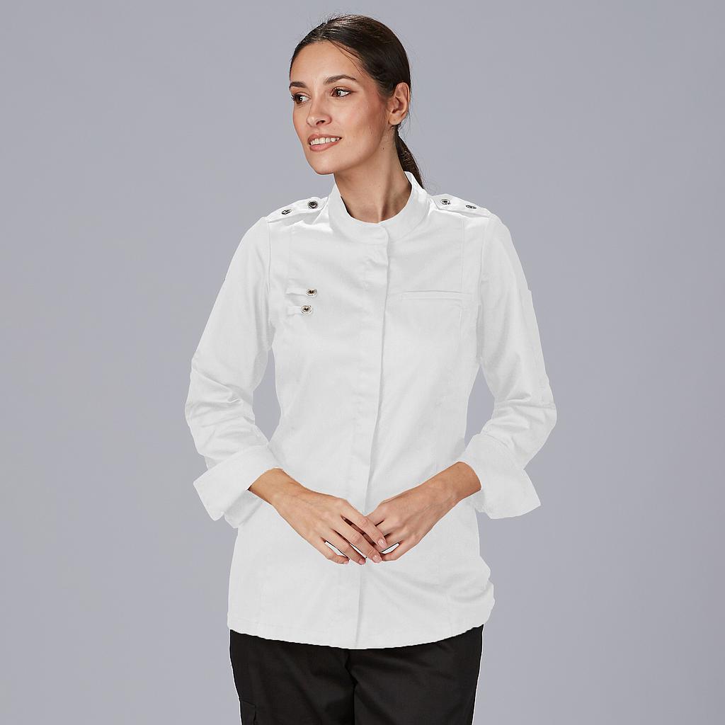 Gary's Sola veste cuisine femme noire satin coton