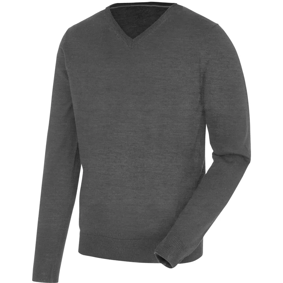 Würth MODYF Les Essentiels Pull Col V Gris Coton Laine