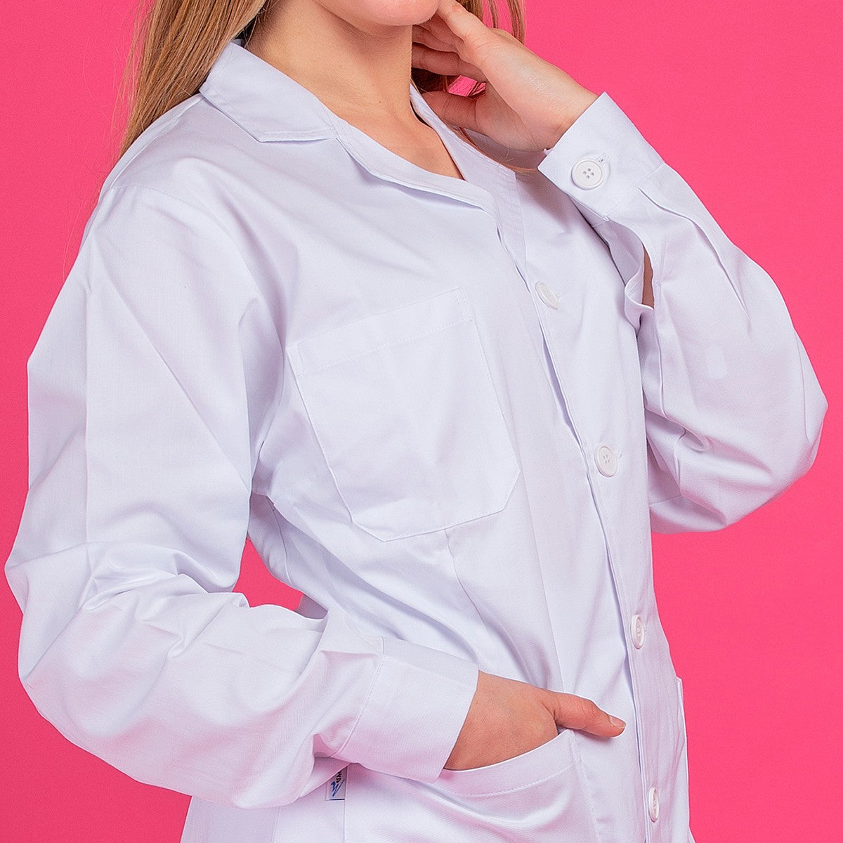 Enfermania Ropa Blouse blanche femme sergé 65% polyester