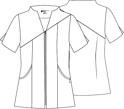 GARY'S Gloria blouse medicale blanche zip XS