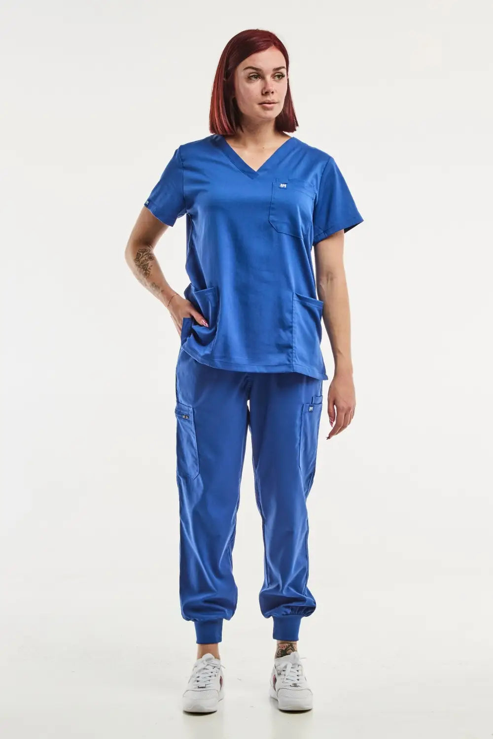 Aelin EMMA Jogger tenue médicale femme bleu roi col V