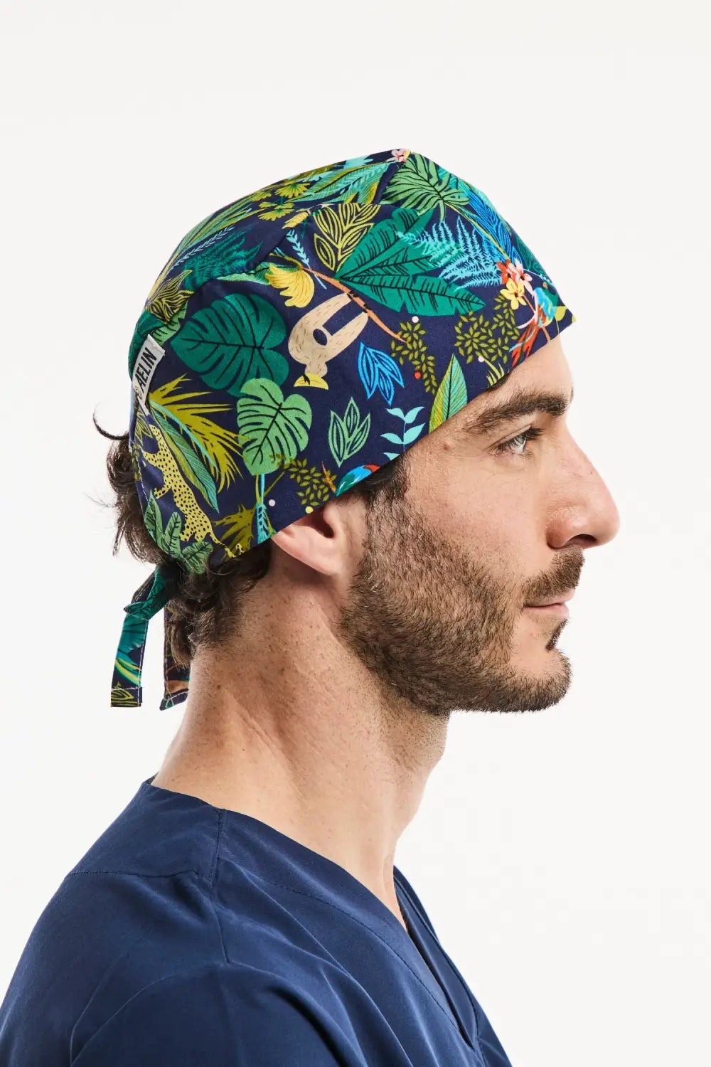 Aelin Paris Calot chirurgien Bleu marine jungle cheveux courts