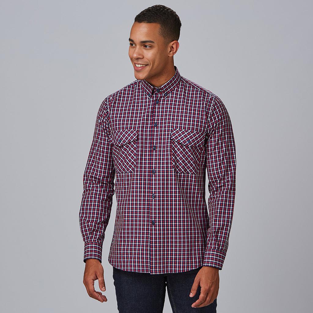 Gary's Fausto Chemise Homme Carreaux Marine Slim