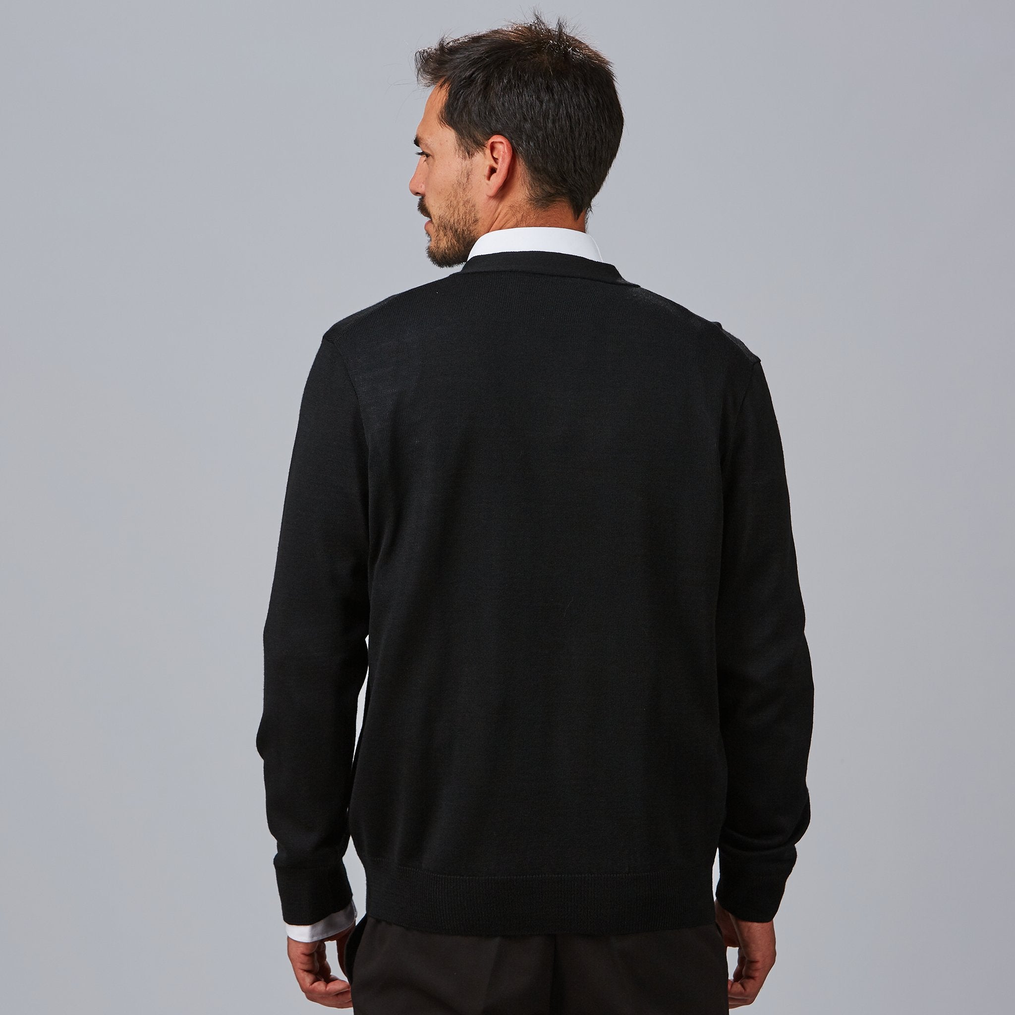 Gary's Knit gilet cardigan homme noir col V taille M