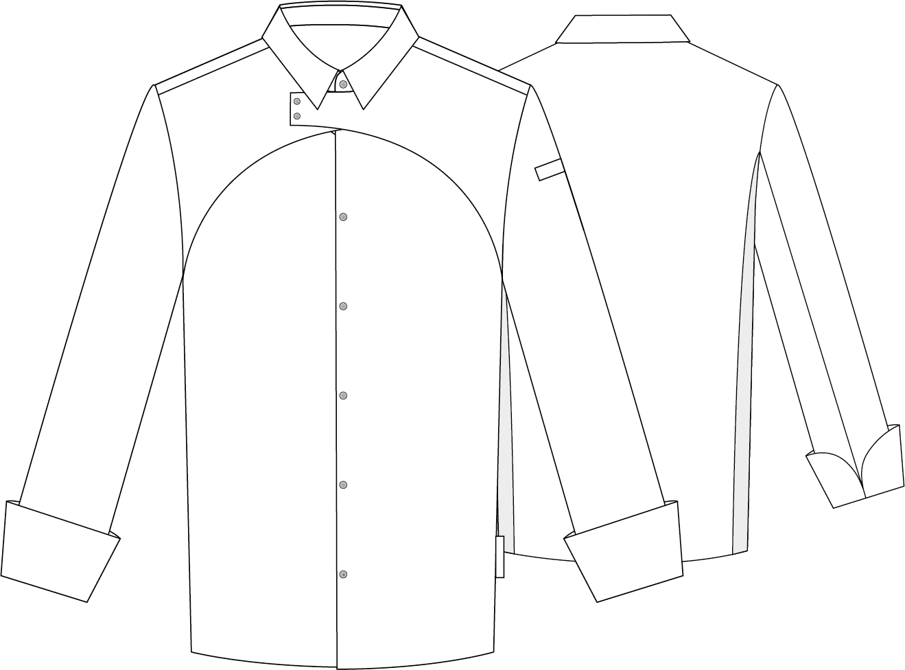 GARY'S Prieto veste de cuisine denim marine col chemise