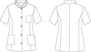GARY'S Grandad Collar blouse travail femme blanche manches courtes