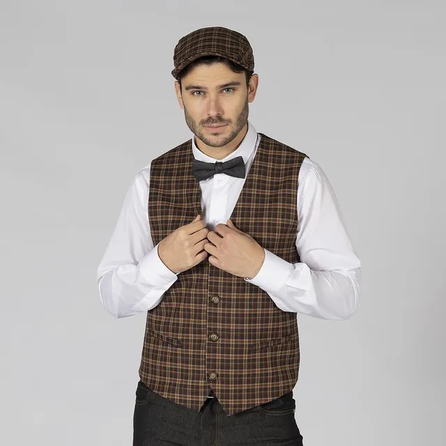 Gary's Welsh Gilet Homme Laine Marron