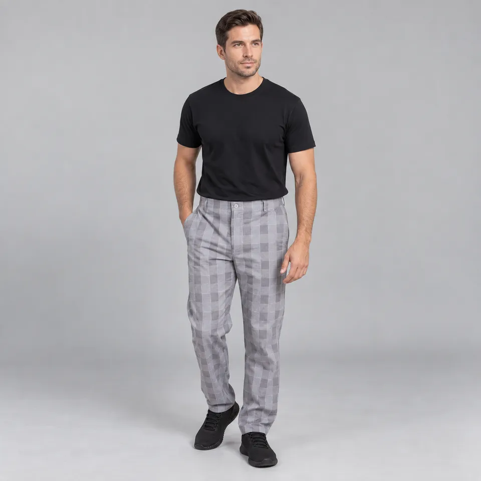 GARY'S pantalon cuisine unisexe rayures Raya Gris