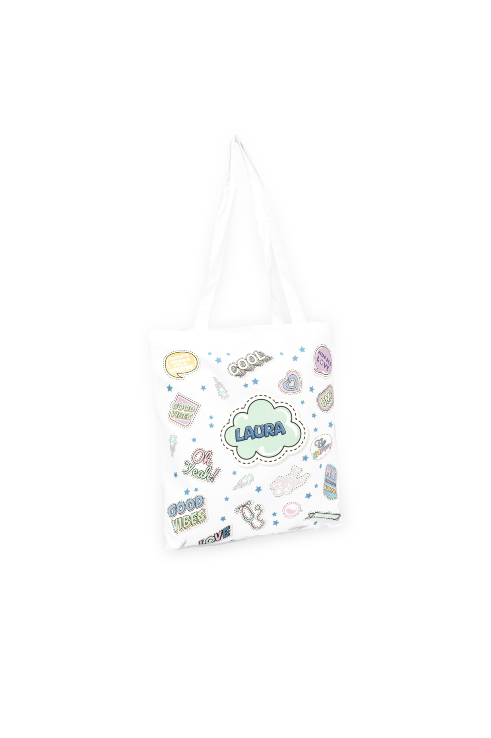 Enfermania Stickers Collection tote bag blanc personnalisable coton