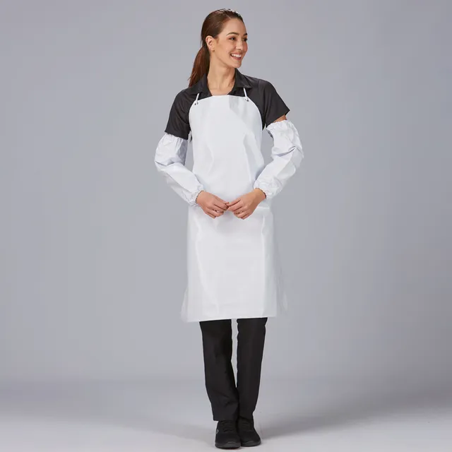 Gary's Aprons tablier bavette PVC blanc 90x70 cm