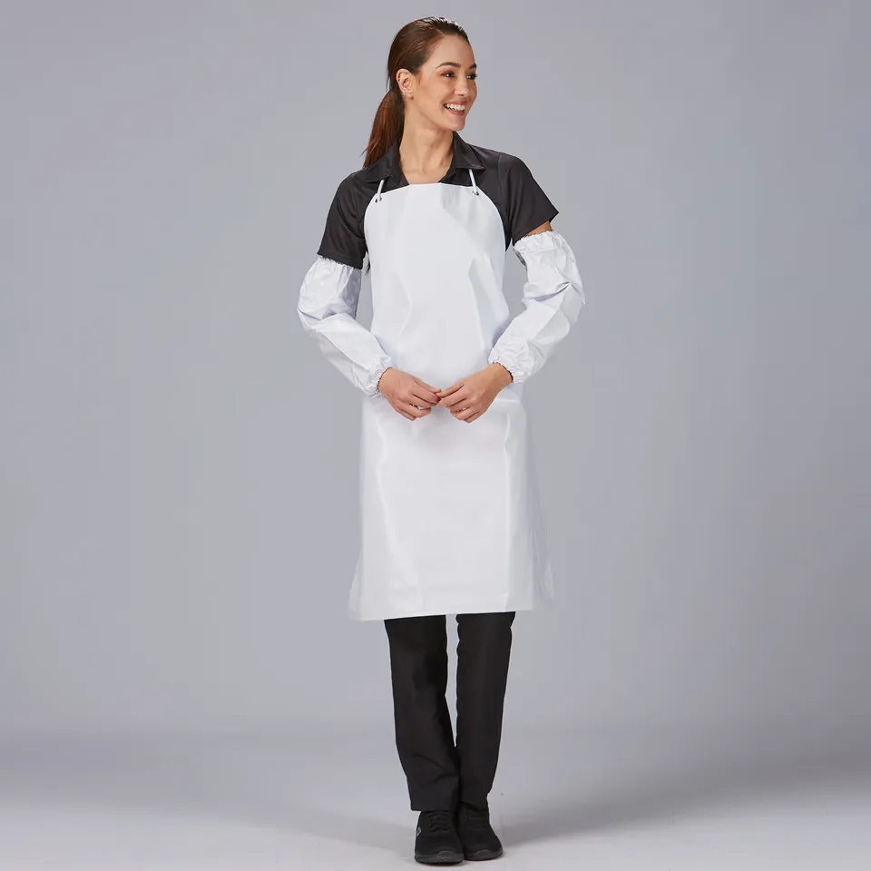 Gary's Aprons tablier bavette PVC blanc 90x70 cm