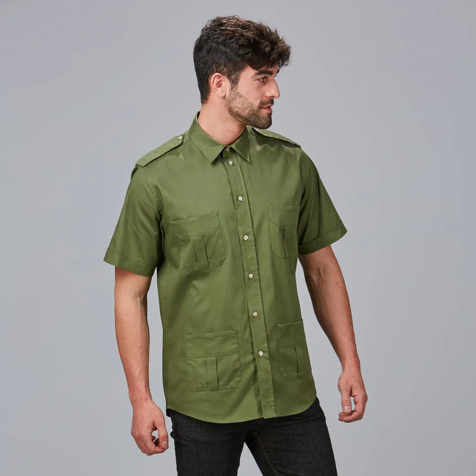 Gary's Aciron Chemise Unisexe Noir Chemise Travail 4 Poches