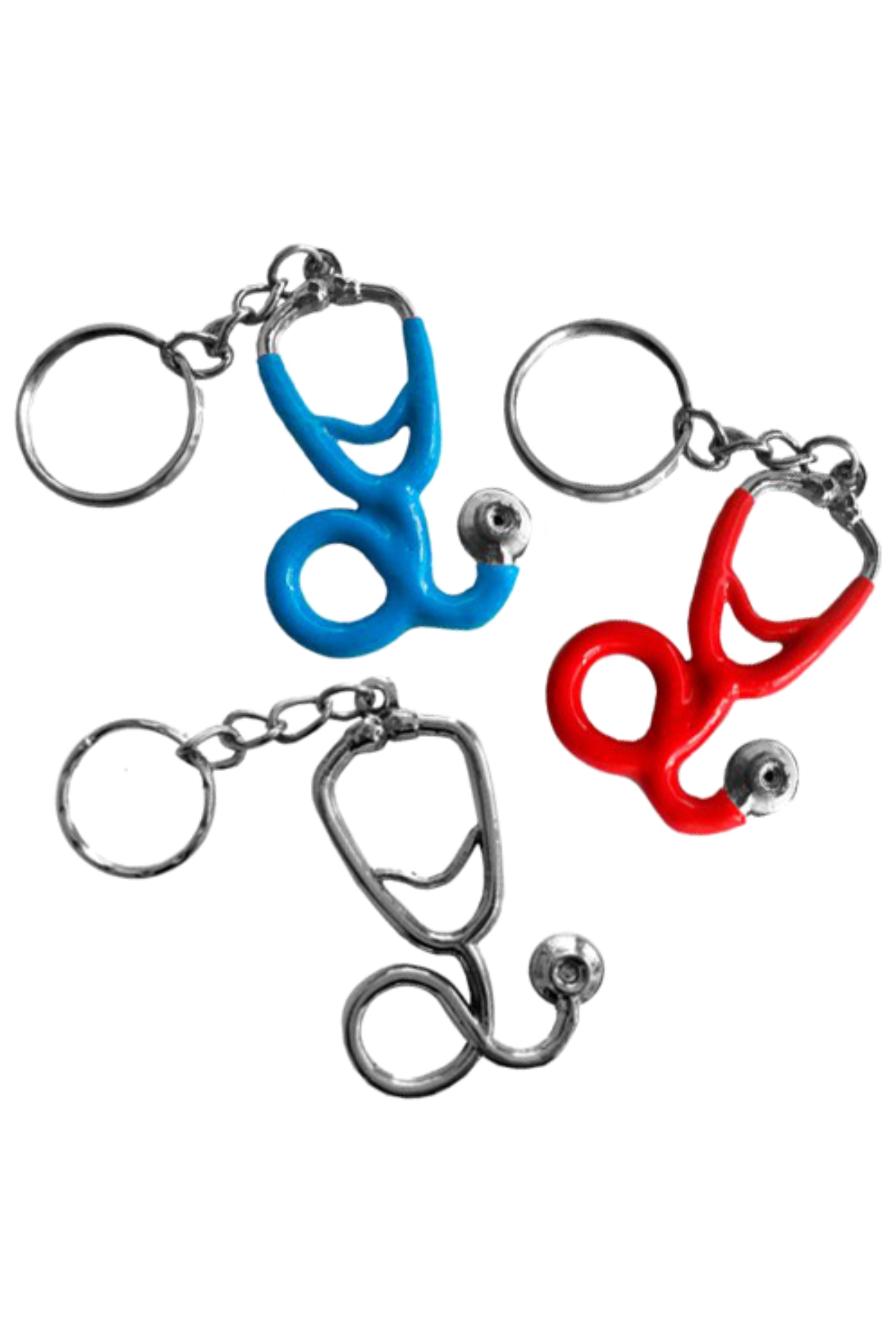Enfermania Regalos porte-clés stéthoscope métal argent