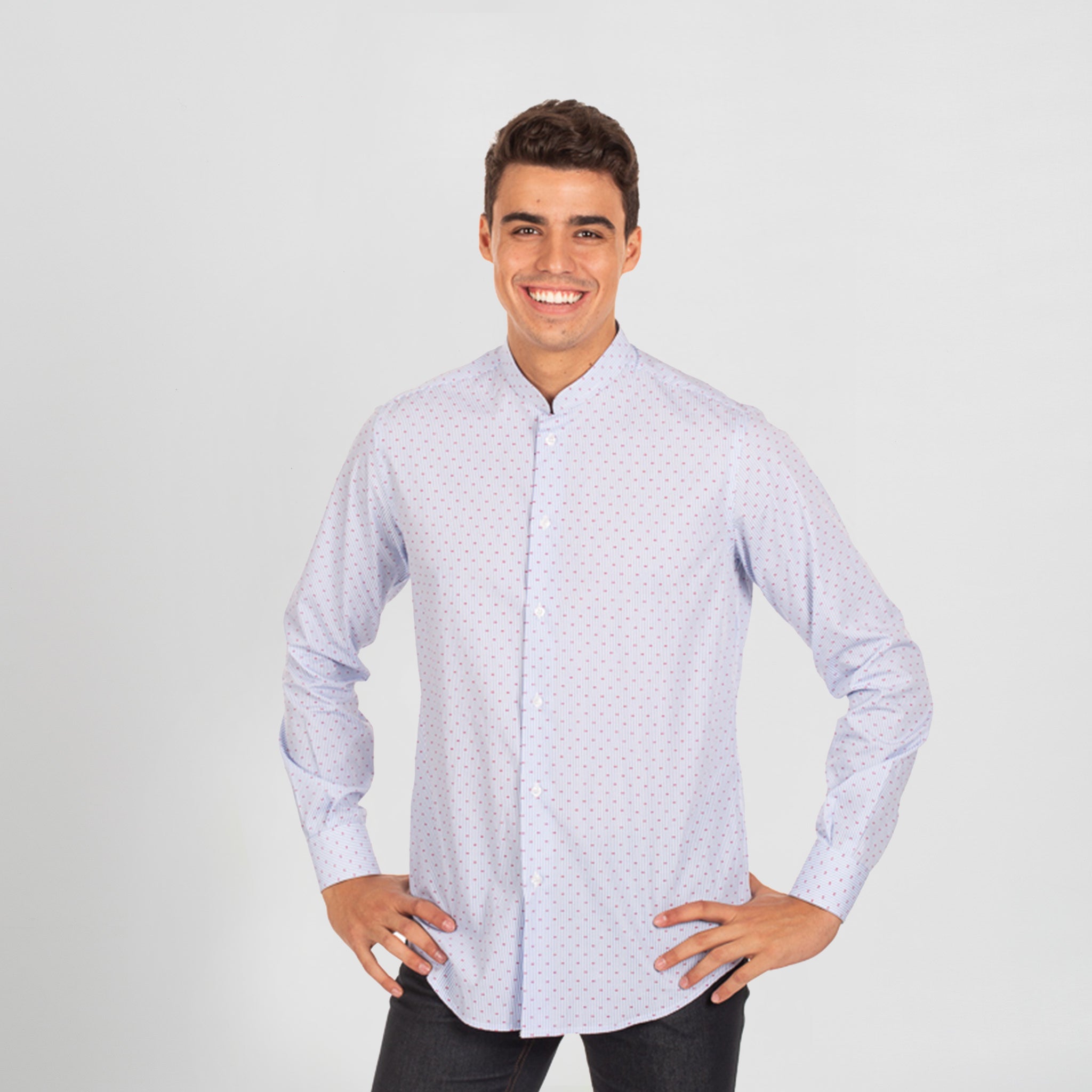 GARY'S Fiore chemise homme slim marine mouette