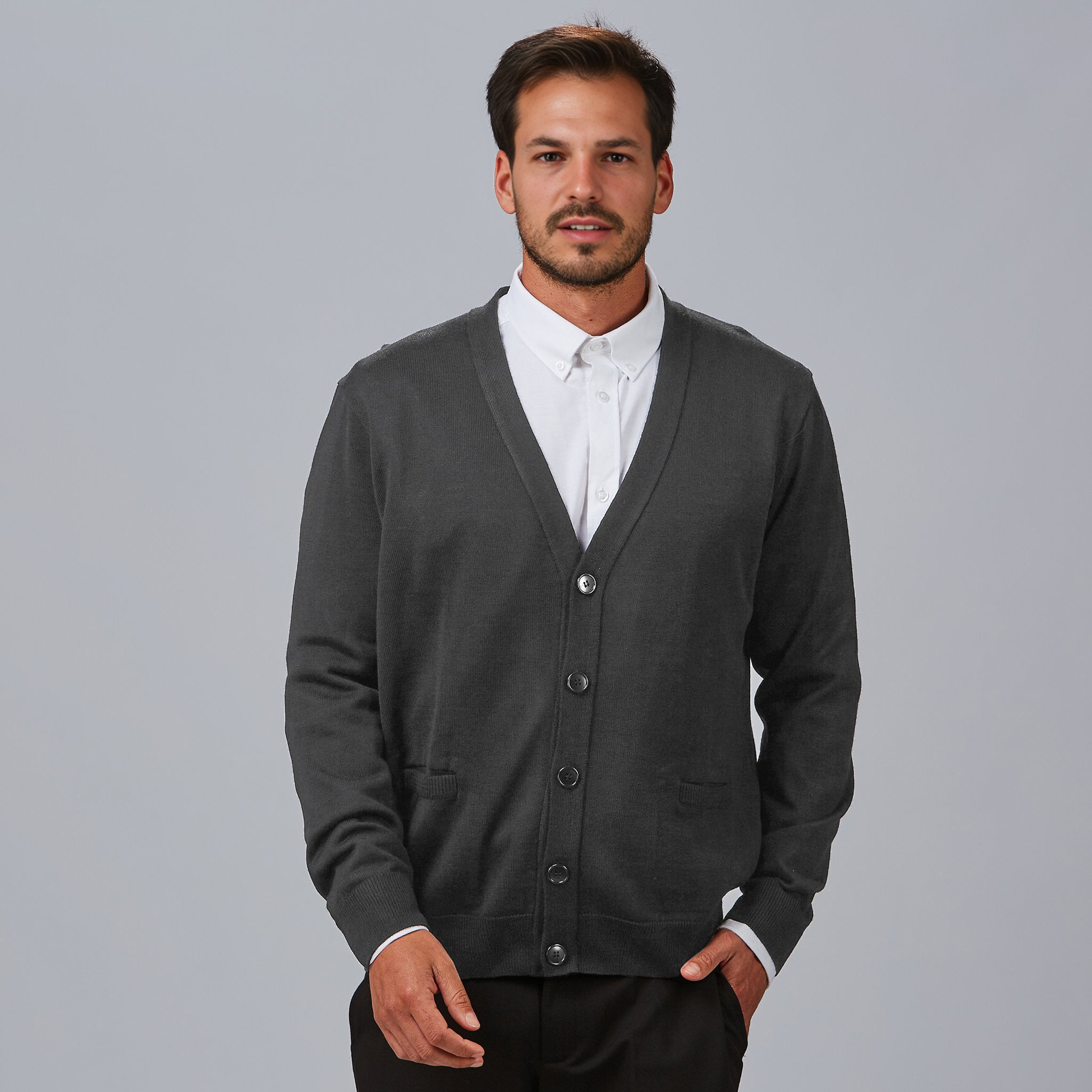 Gary's Knit gilet cardigan homme noir col V taille M