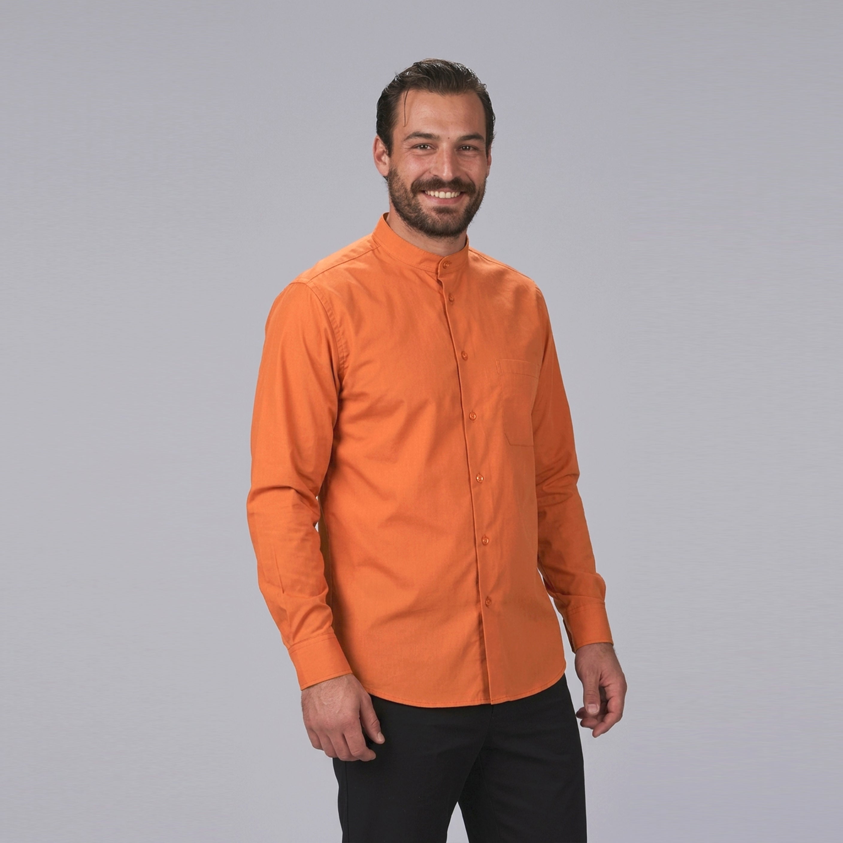 Gary's Mao chemise homme noire manches longues
