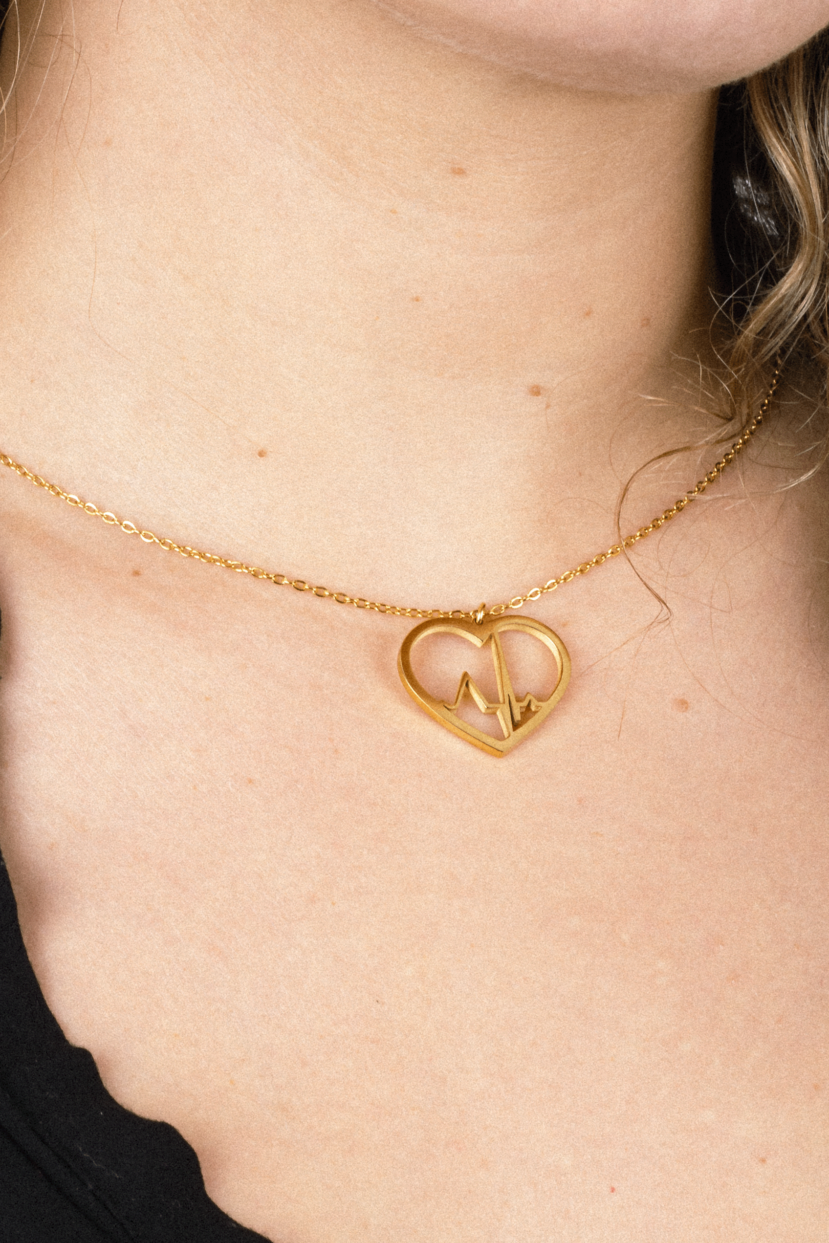 Enfermania Accesorios Cœur Battement collier or 40 cm