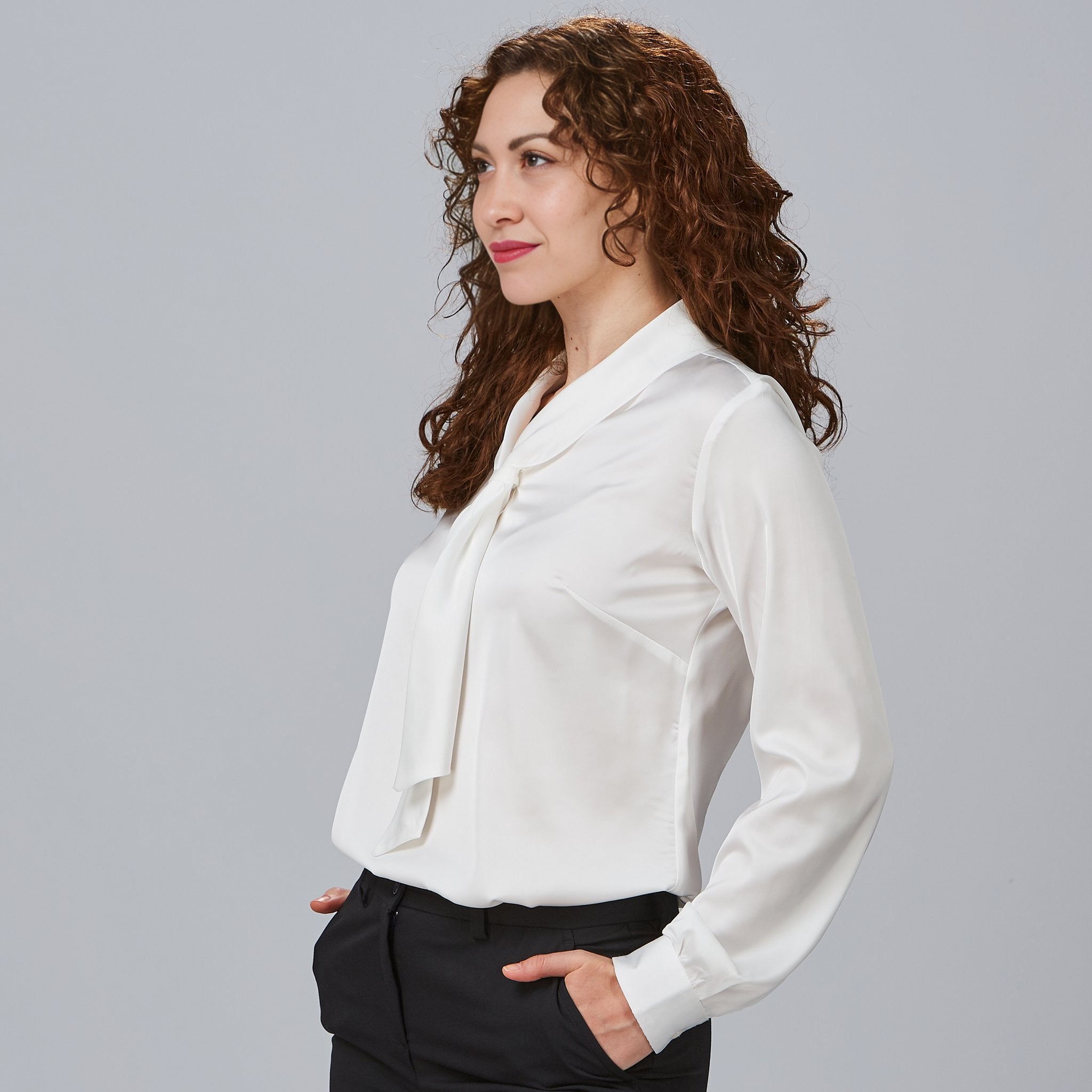Gary's Oriana blouse satin femme manches longues noire