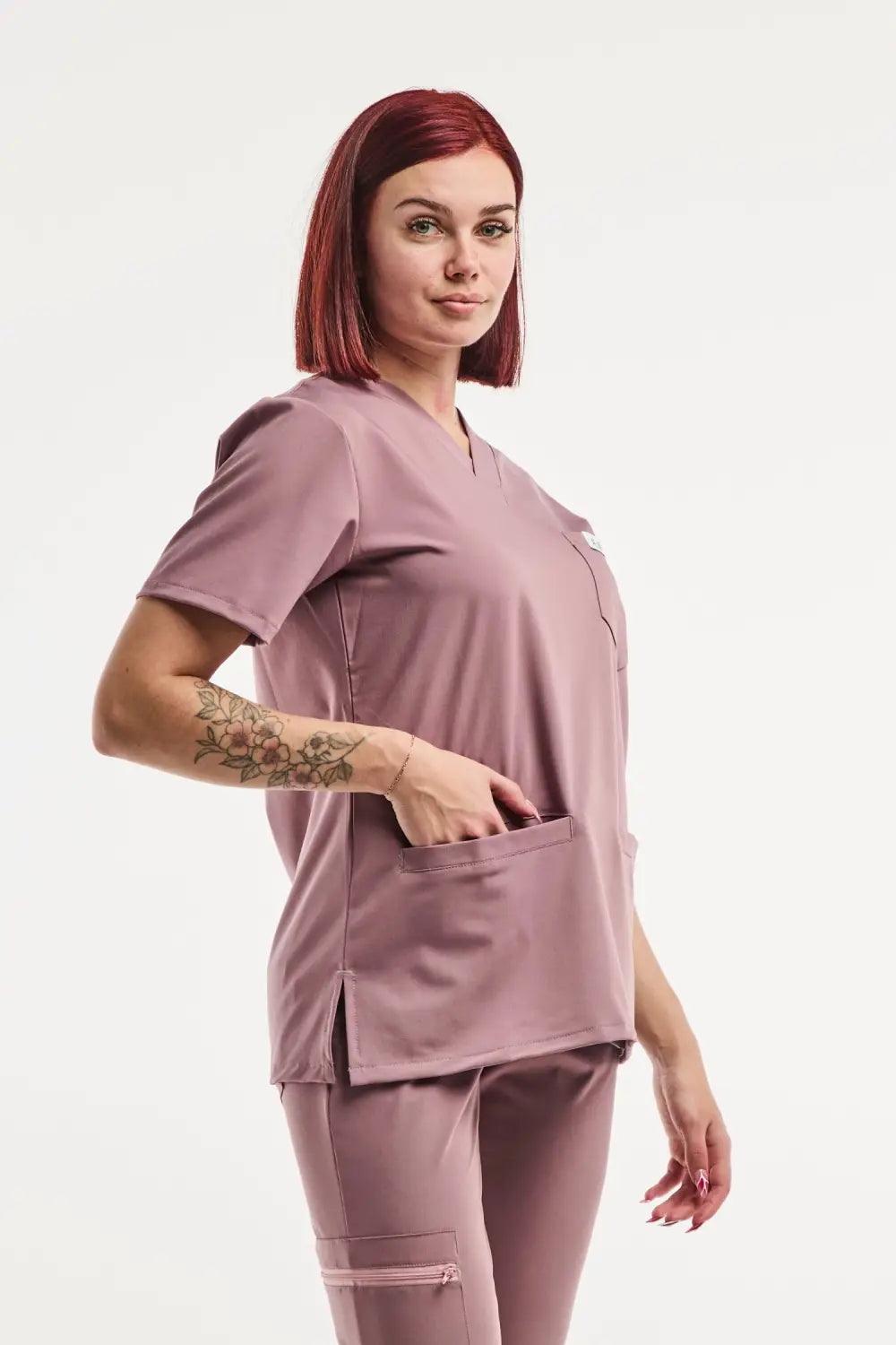 Aelin Slimfit NEW Tenue Médicale Rose Stretch 2 Pièces