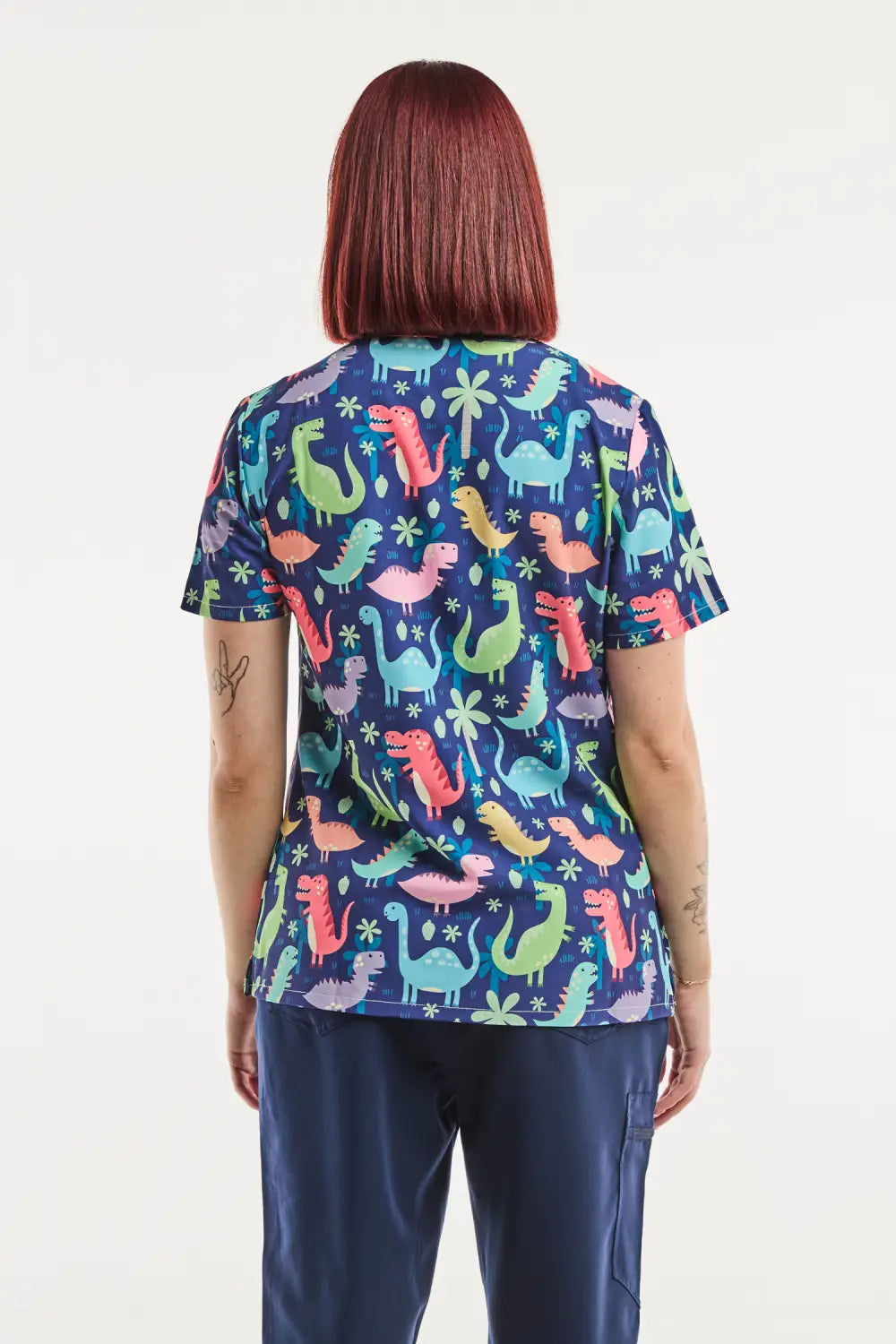 Aelin Paris tunique médicale femme Dino Pop imprimée stretch