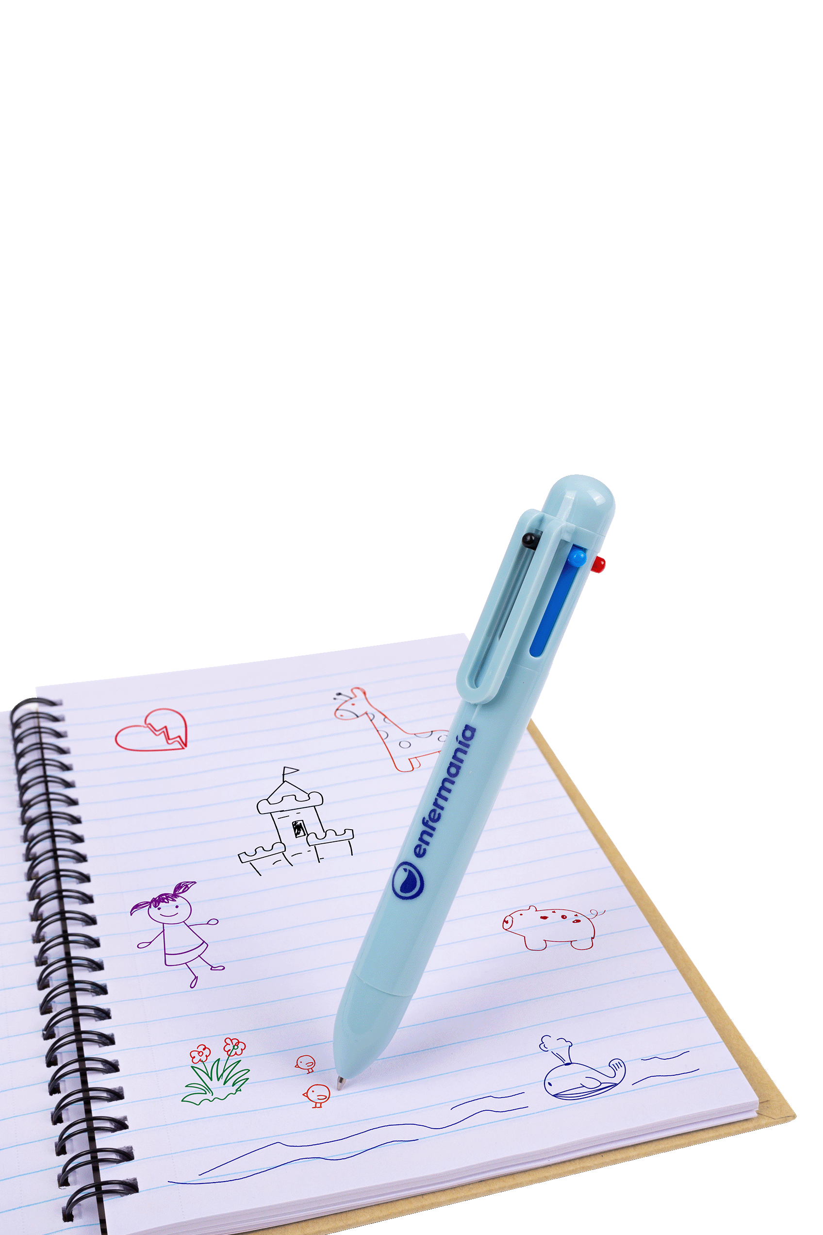 Enfermania Stylo 6 Couleurs Bleu Clair Pastel TCAE