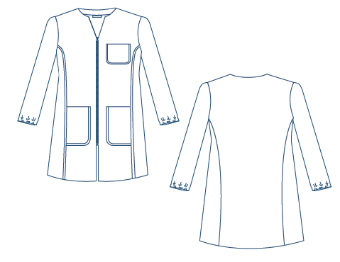 Gary's Colours Blouse blanche femme zip manches longues