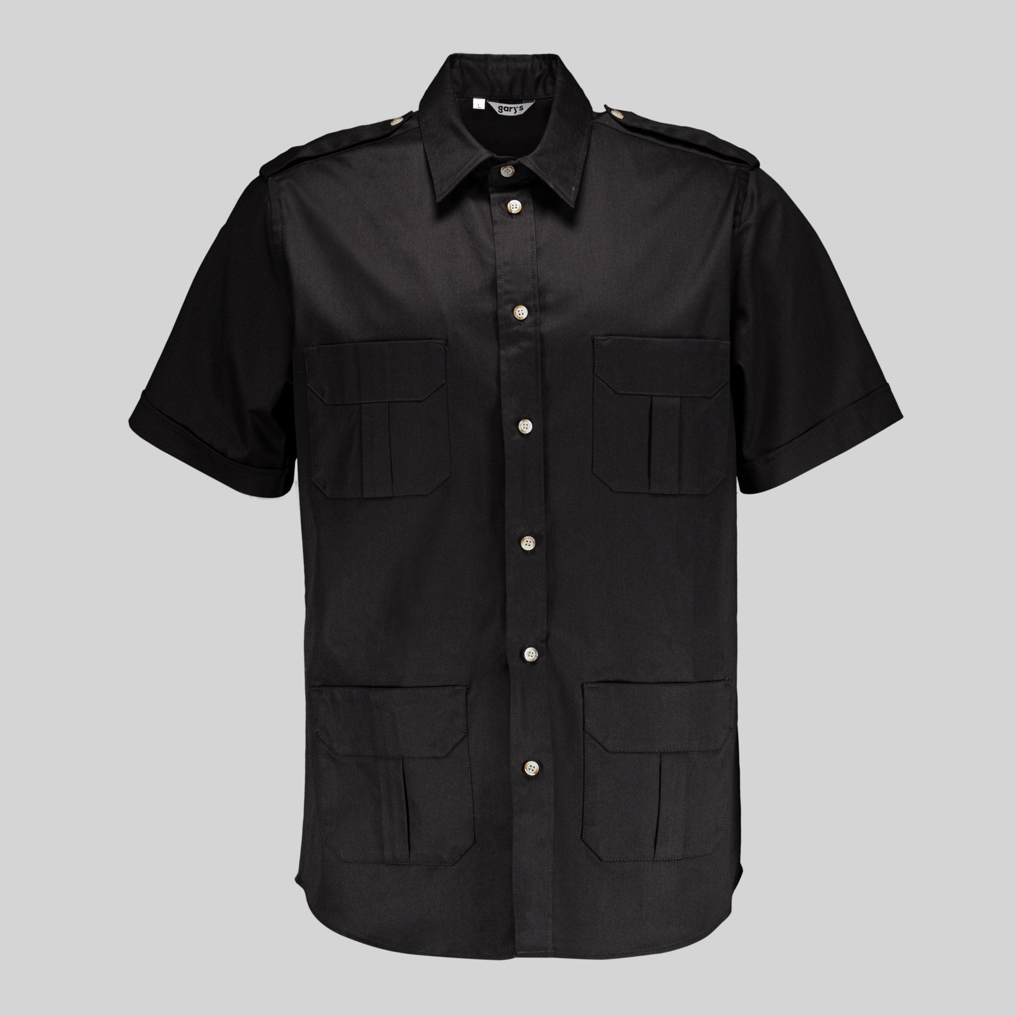 Gary's Aciron Chemise Unisexe Noir Chemise Travail 4 Poches