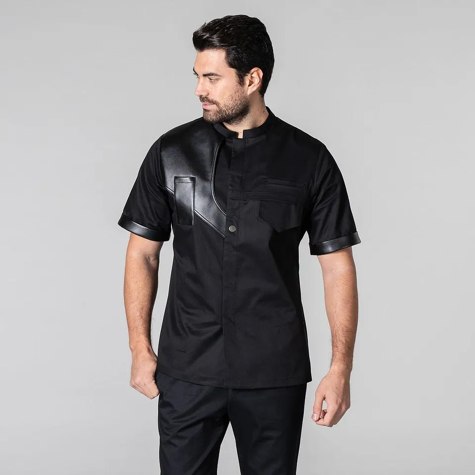 Gary's Chef Jackets veste cuisine Suarez noire manches courtes