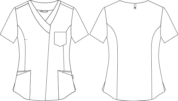Gary's Peña Blouse Travail Femme Blanche Marine Zip