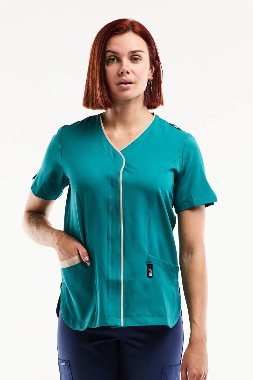 Aelin Serena Blouse médicale femme turquoise stretch