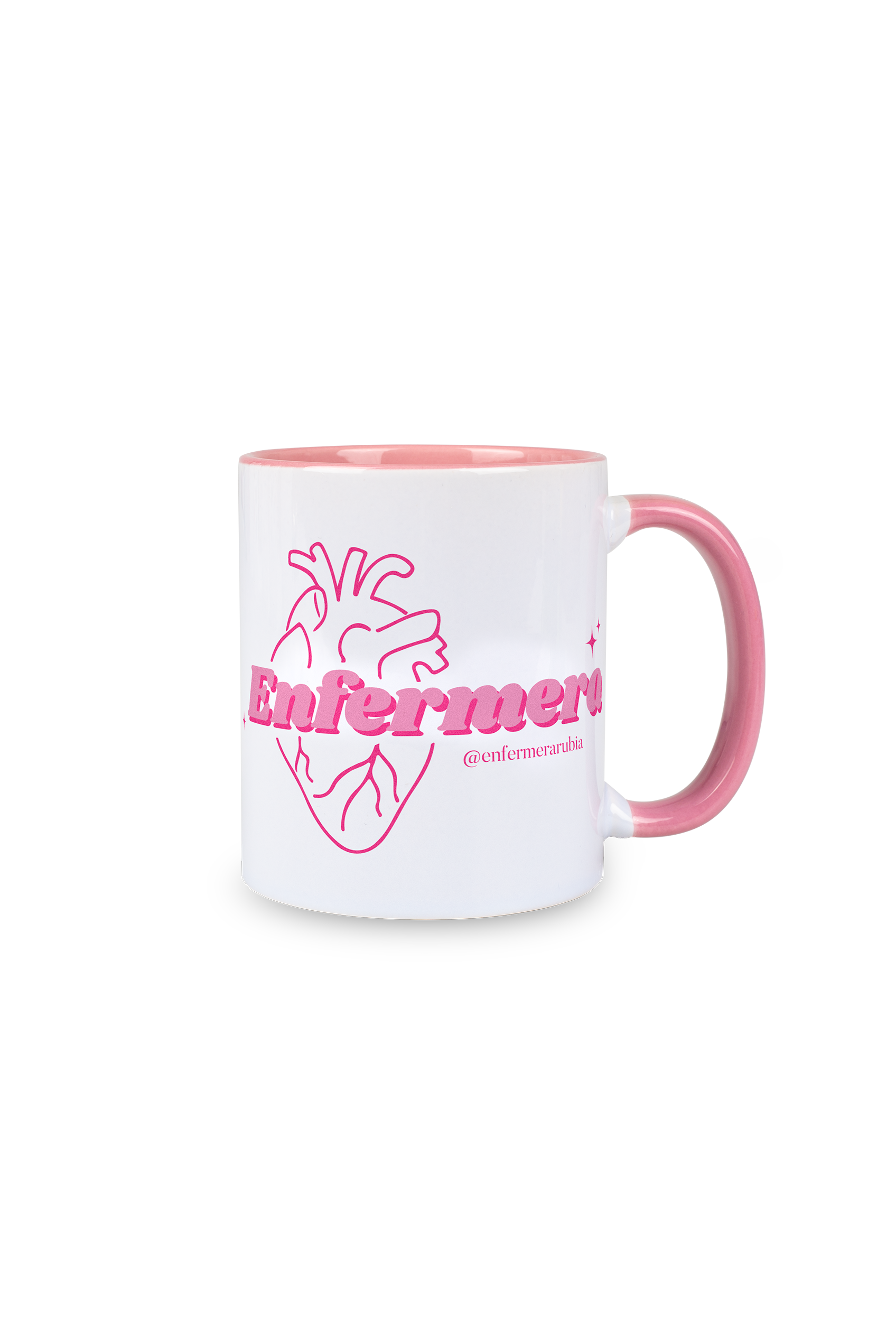 Enfermania Regalos Tasse Céramique Rose 350 ml Cœur Infirmière