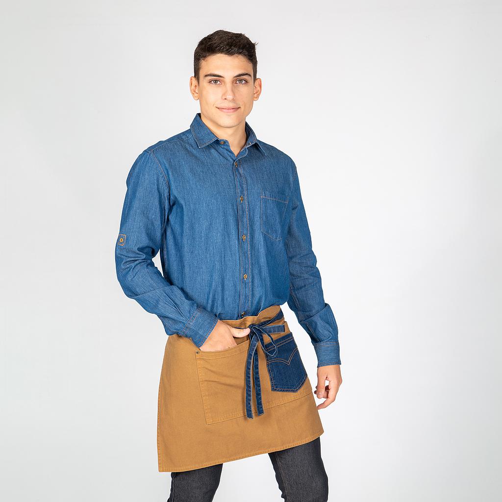 Gary's tablier court denim indigo 40x69 olive albero