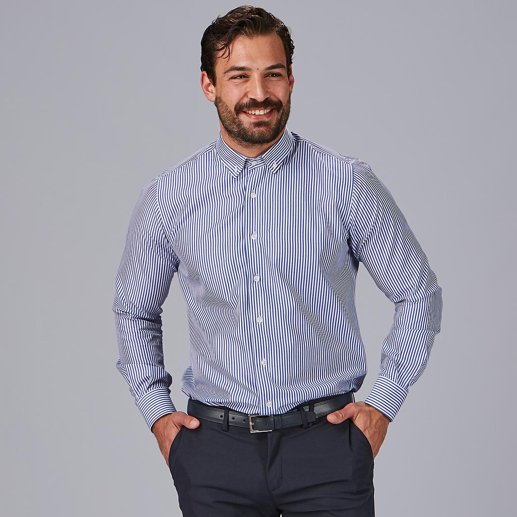 GARY'S Lorenzo chemise homme slim rayée bleu céleste