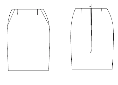 Gary's jupe travail poches noire 42 polyester